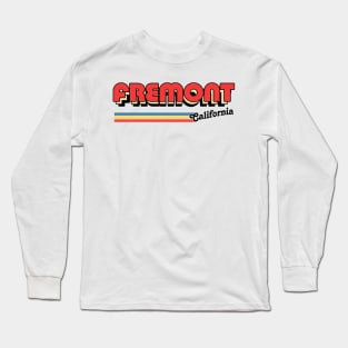 Fremont California / Retro Typography Apparel Long Sleeve T-Shirt